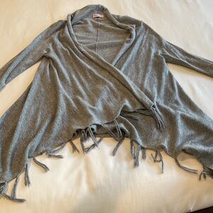 The Impeccable Pig Gray Fringe Sweater